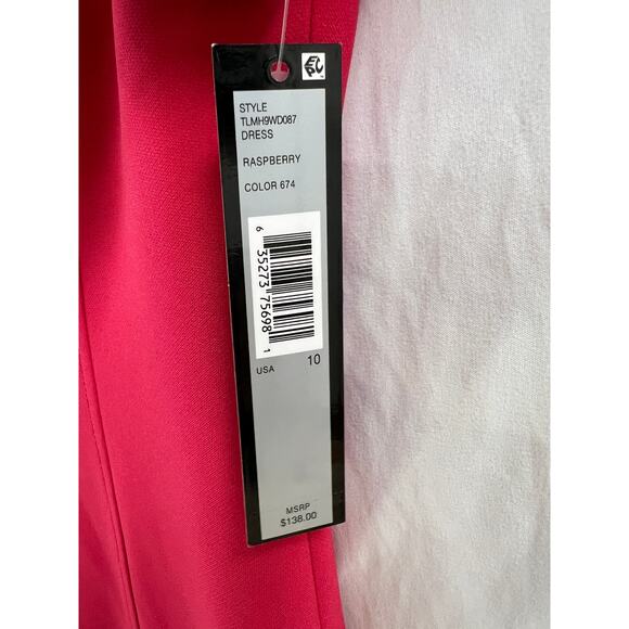 NWT Tahari ASL Fit and Flare Raspberry Dress size 10 - Picture 5 of 6